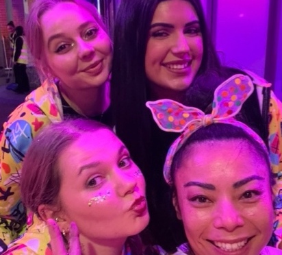 UV and neon face painting design