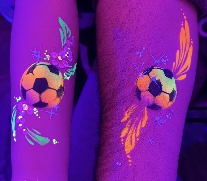 UV and neon face painting design